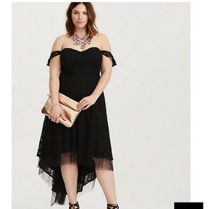 Torrid black lace dress worn once and dry cleaned